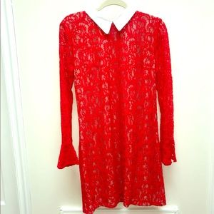 NWT: English Factory Red Collared Dress